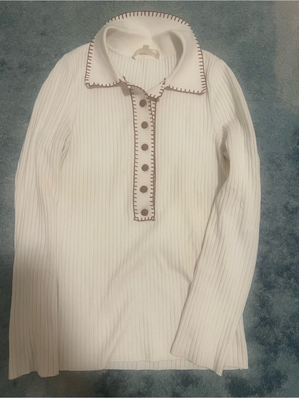 Sezane Armelle Jumper in Brown/Ecru